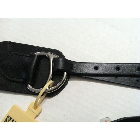 RALPH LAUREN WOMENS NEW BLACK LEATHER BELT SIZE: M  LENGTH: 38\